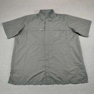 GameGuard Fishing Shirt Men 3XL Gray Short Sleeve Button Down Vented Lightweight